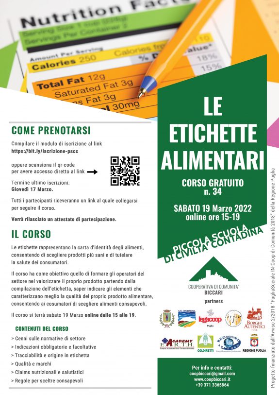 Corso n.34-Etichette Alimentari